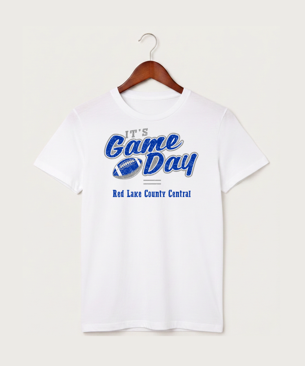 Red Lake County Central Football (Boys) - White T-Shirt - Full Front