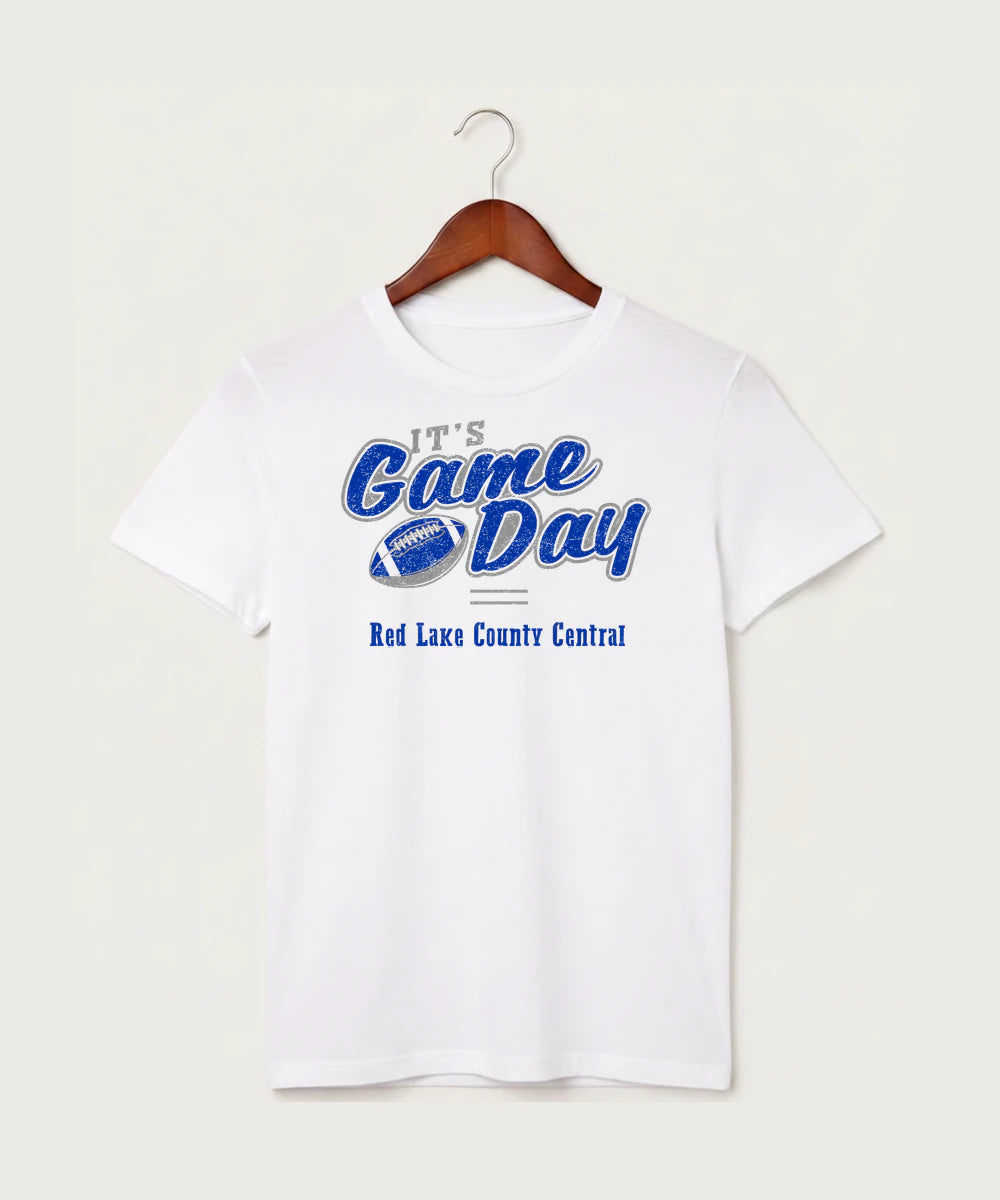 Red Lake County Central Football (Boys) - White T-Shirt - Full Front