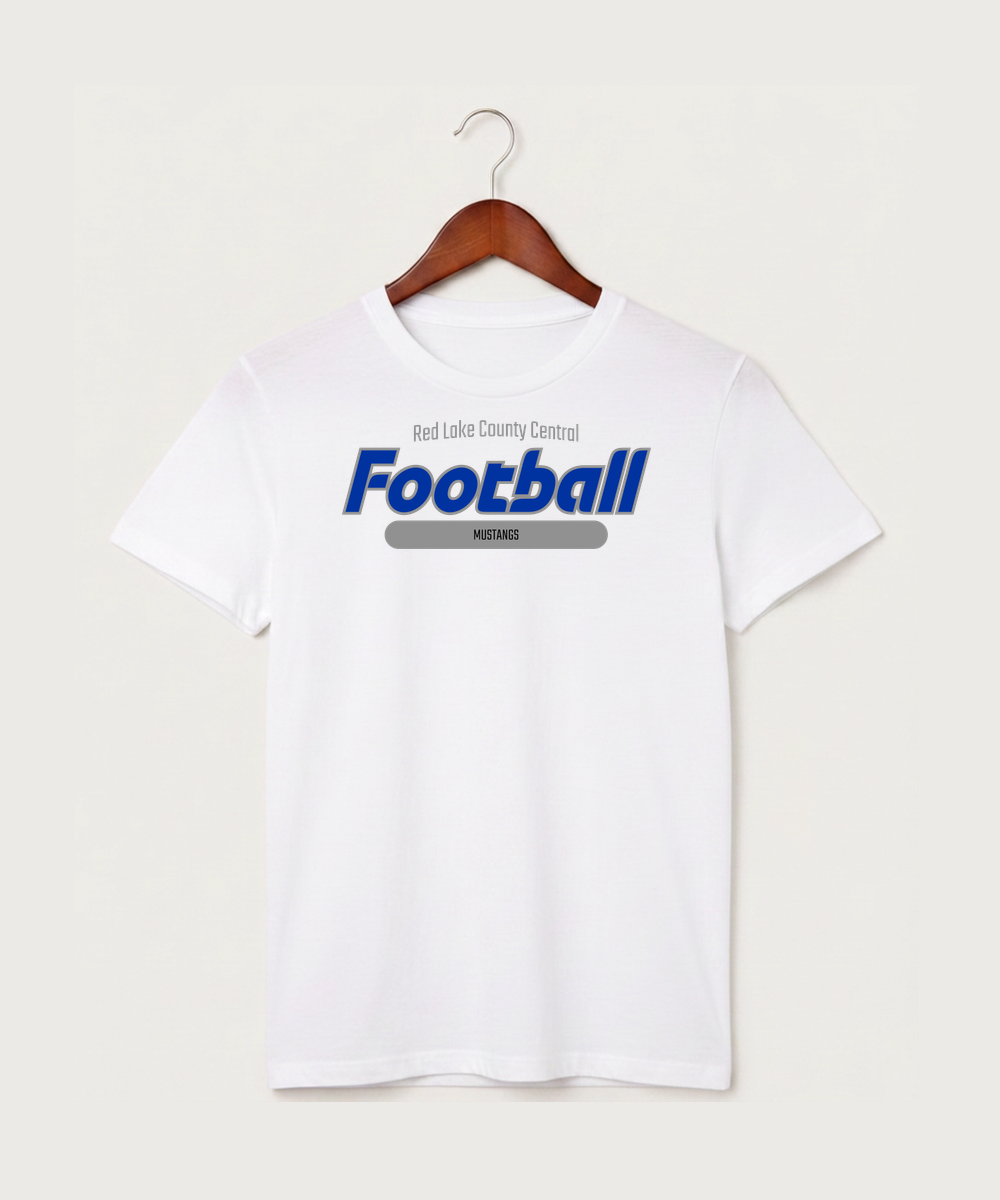 Red Lake County Central Football (Boys) - White T-Shirt - Full Front