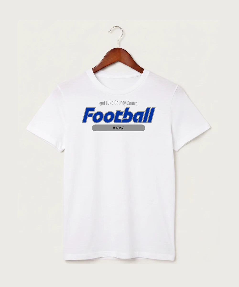 Red Lake County Central Football (Boys) - White T-Shirt - Full Front