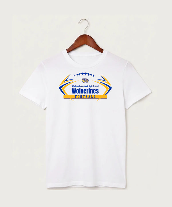 Wadena Deer Creek High School Football (Boys) - White T-Shirt - Full Front