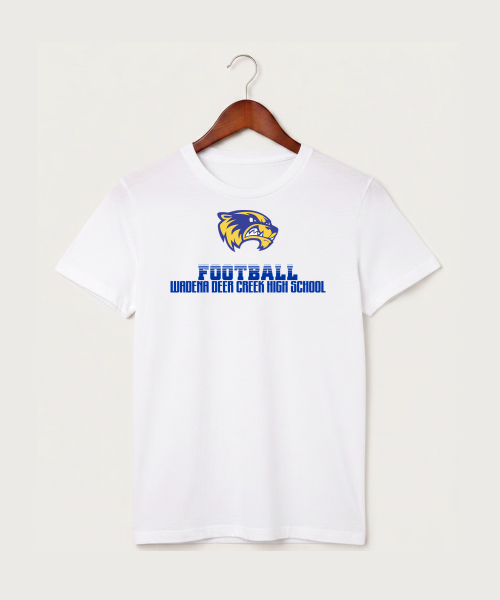 Wadena Deer Creek High School Football (Boys) - White T-Shirt - Full Front