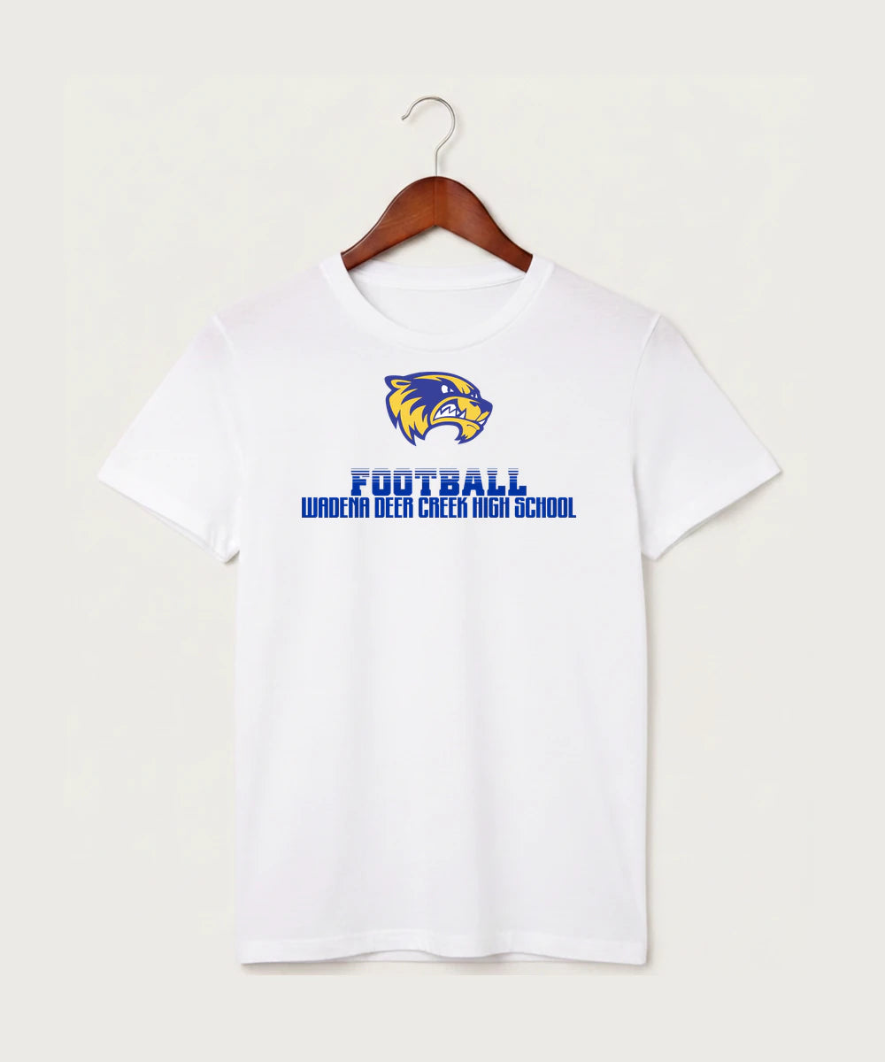 Wadena Deer Creek High School Football (Boys) - White T-Shirt - Full Front