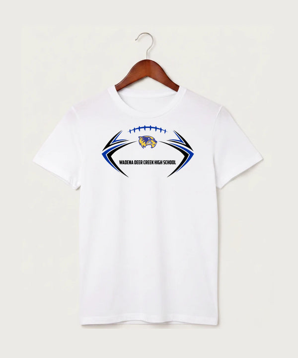 Wadena Deer Creek High School Football (Boys) - White T-Shirt - Full Front