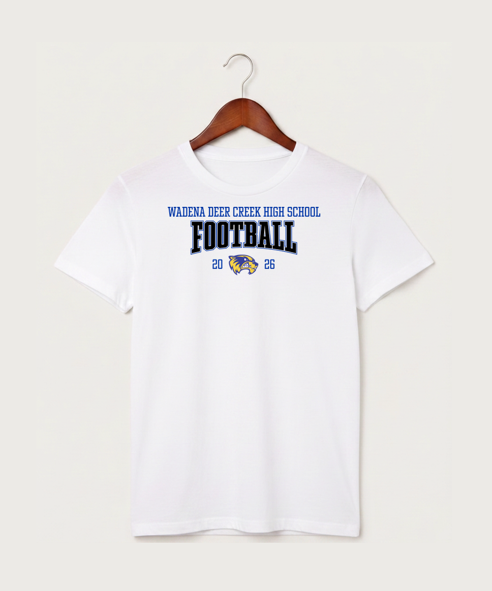 Wadena Deer Creek High School Football (Boys) - White T-Shirt - Full Front