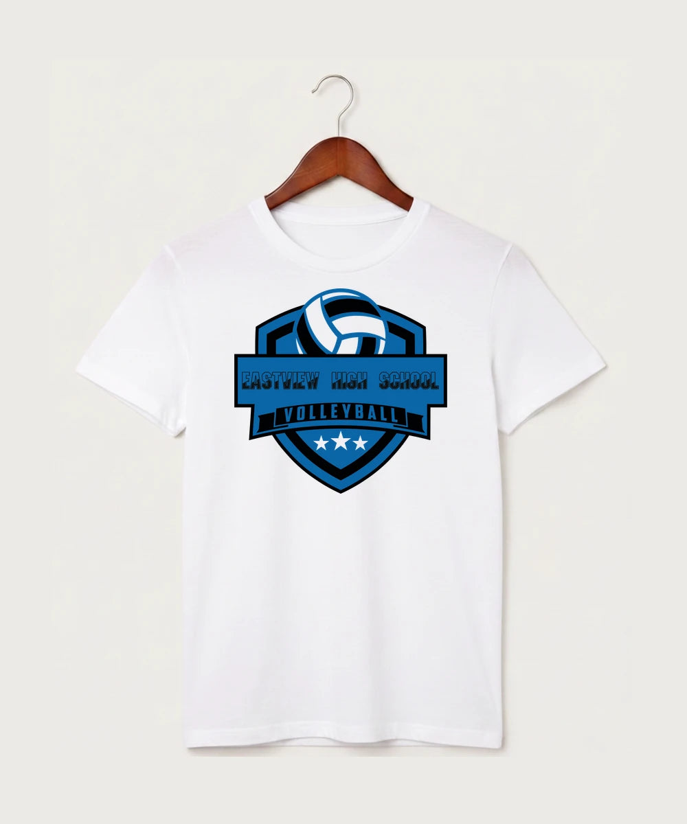 Eastview High School Volleyball (Girls) - White T-Shirt - Full Front