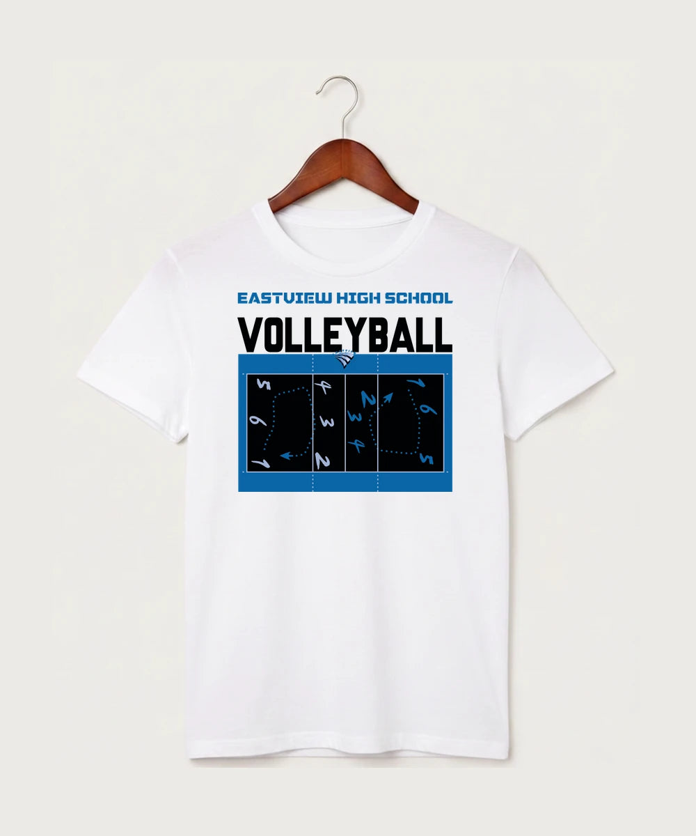 Eastview High School Volleyball (Girls) - White T-Shirt - Full Front