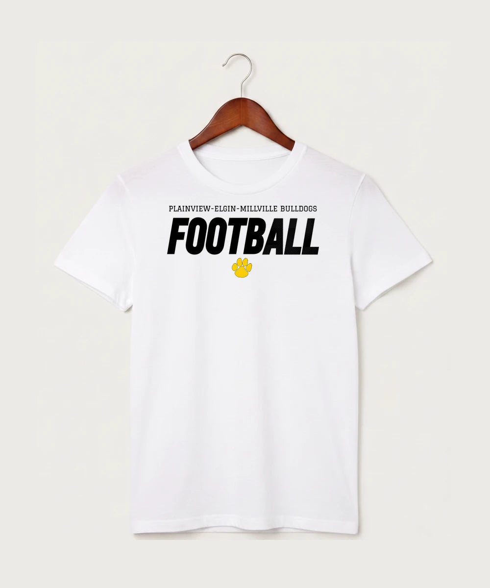 Plainview Elgin Millville H S Football (Boys) - White T-Shirt - Full Front
