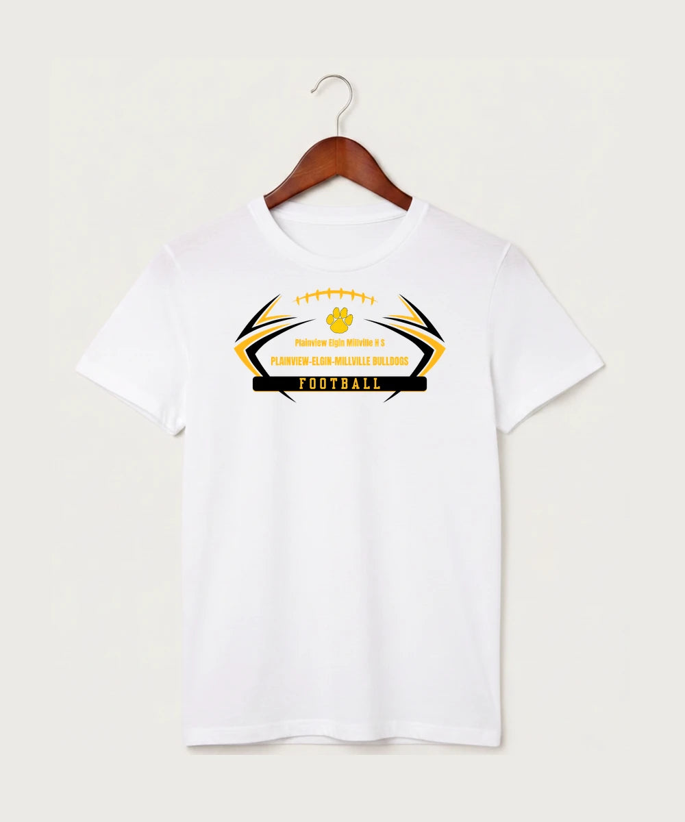 Plainview Elgin Millville H S Football (Boys) - White T-Shirt - Full Front