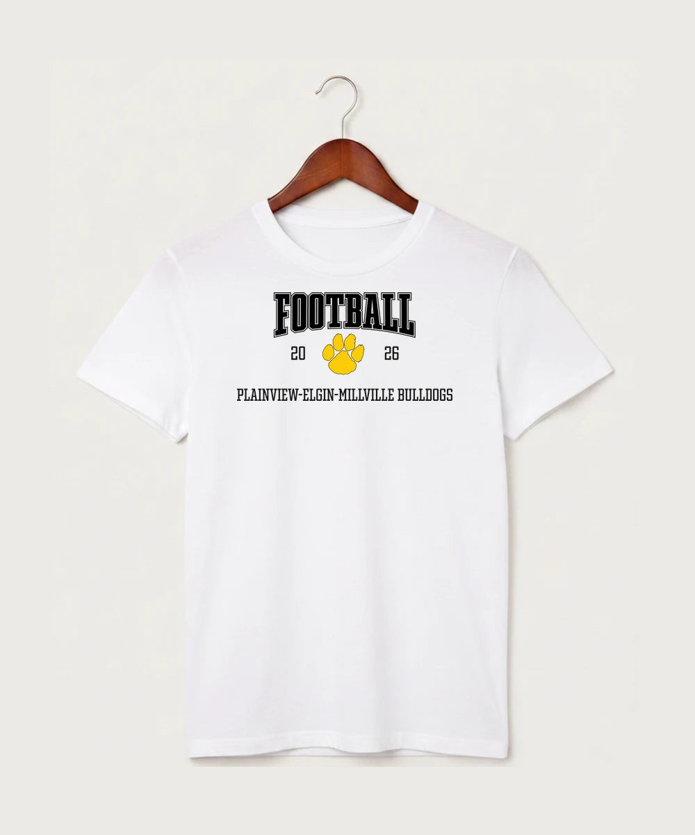 Plainview Elgin Millville H S Football (Boys) - White T-Shirt - Full Front