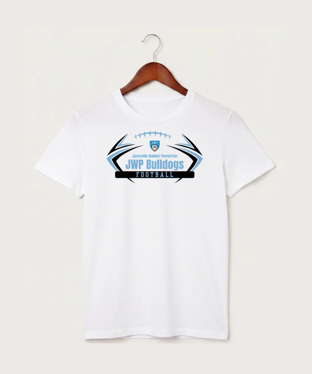 Janesville Waldorf Pemberton Football (Boys) - White T-Shirt - Full Front