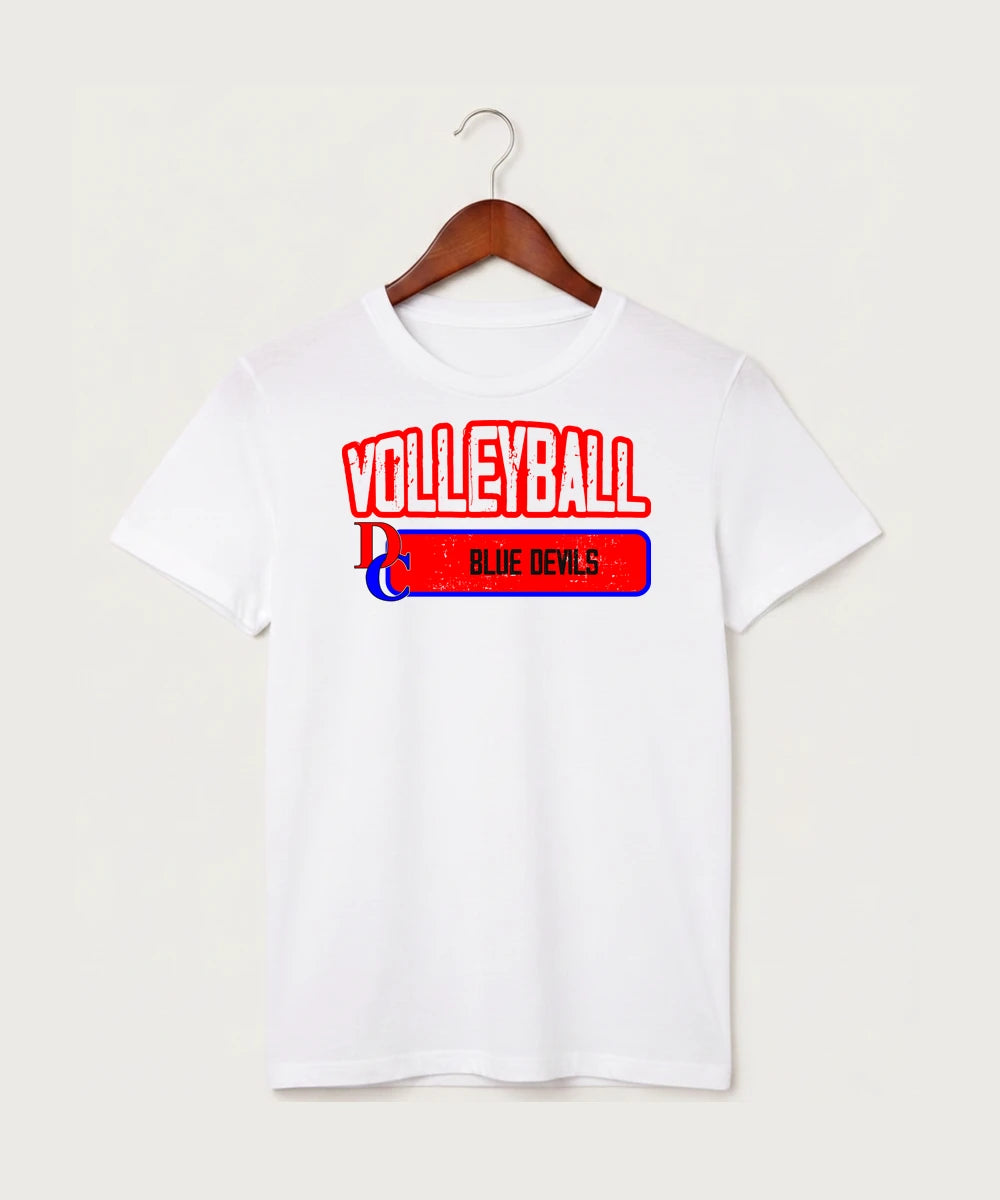 Davenport Central High School Volleyball (Girls) - White T-Shirt - Full Front