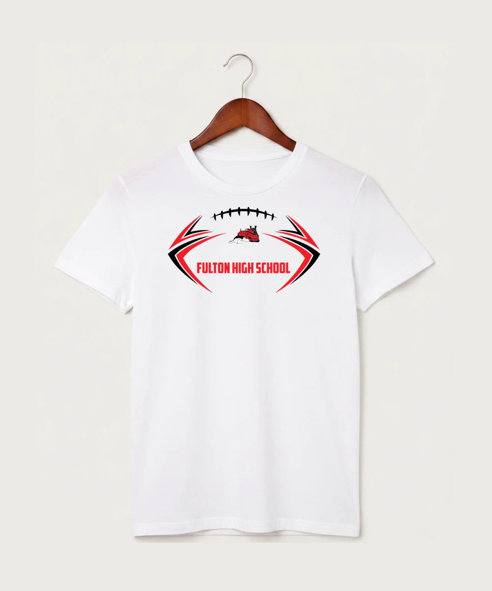 Fulton High School Football (Boys) - White T-Shirt - Full Front