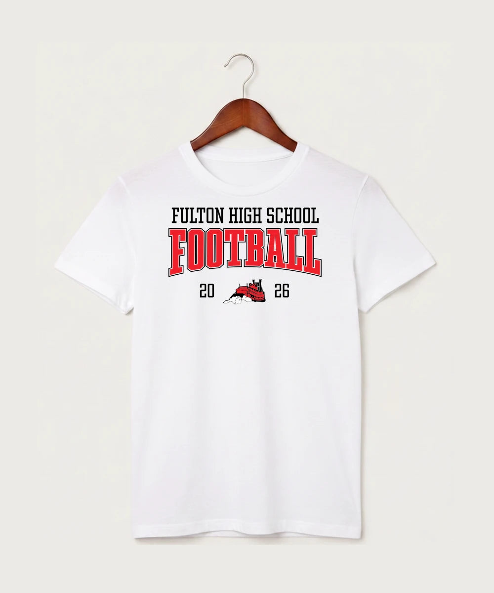 Fulton High School Football (Boys) - White T-Shirt - Full Front