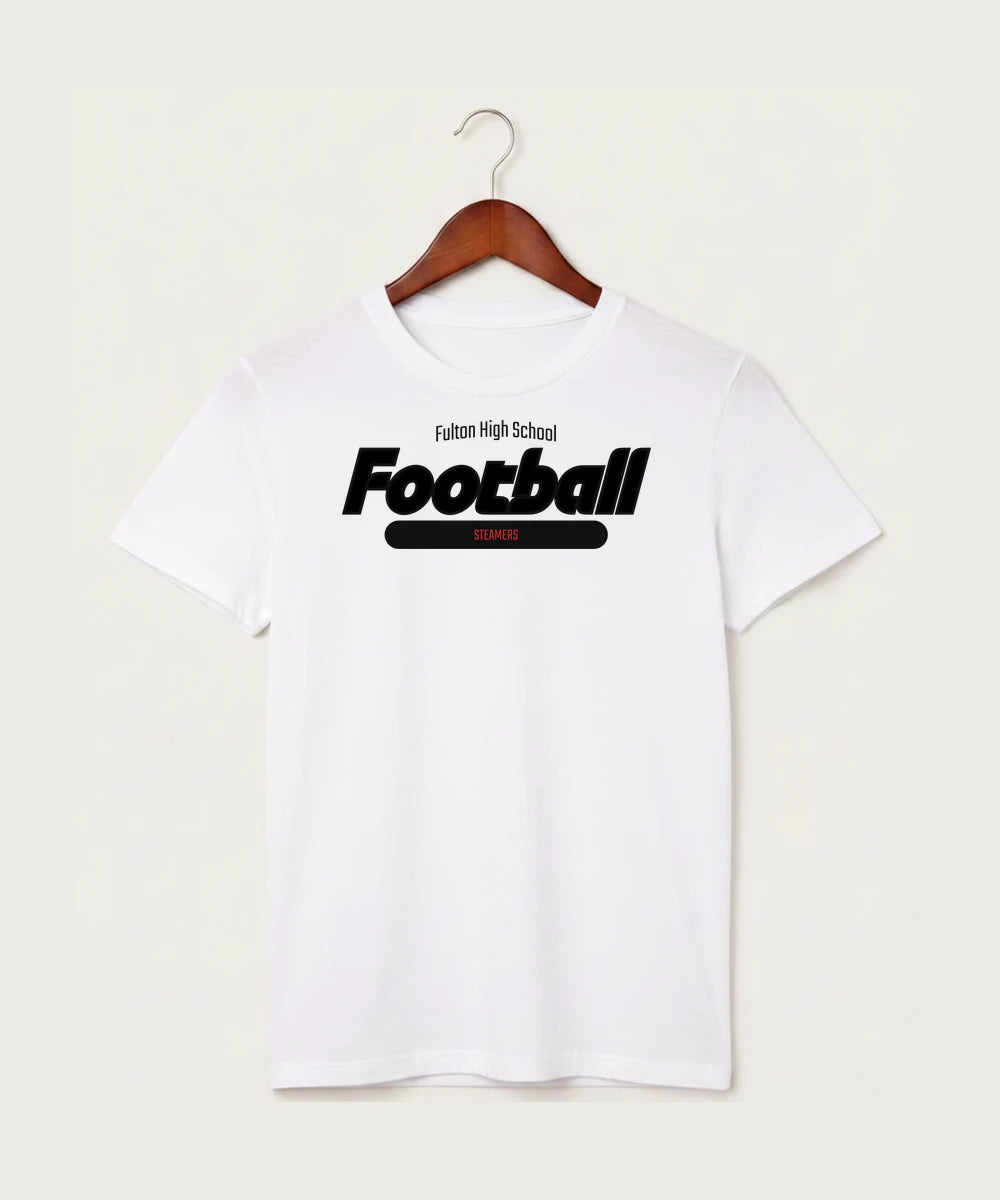 Fulton High School Football (Boys) - White T-Shirt - Full Front