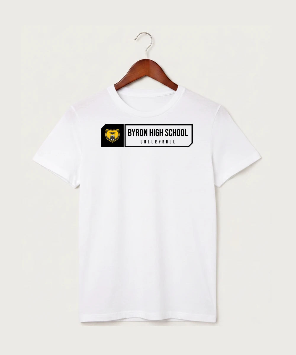 Byron High School Volleyball (Girls) - White T-Shirt - Full Front