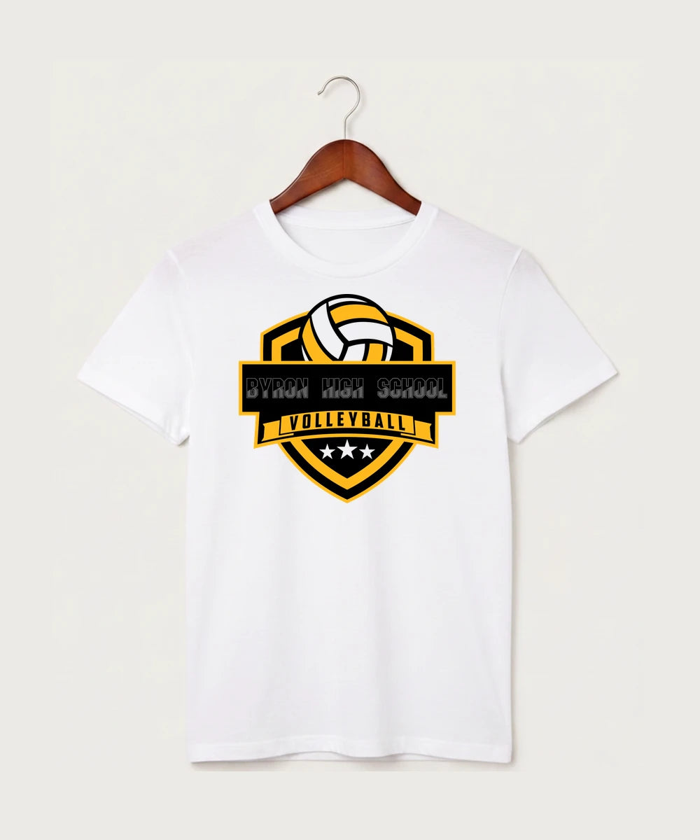 Byron High School Volleyball (Girls) - White T-Shirt - Full Front