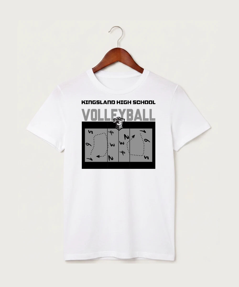 Kingsland High School Volleyball (Girls) - White T-Shirt - Full Front