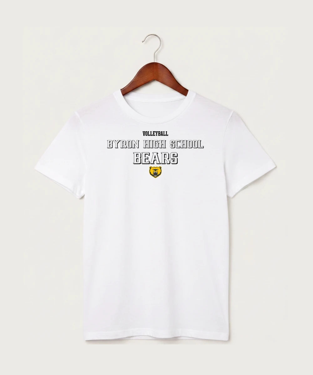 Byron High School Volleyball (Girls) - White T-Shirt - Full Front