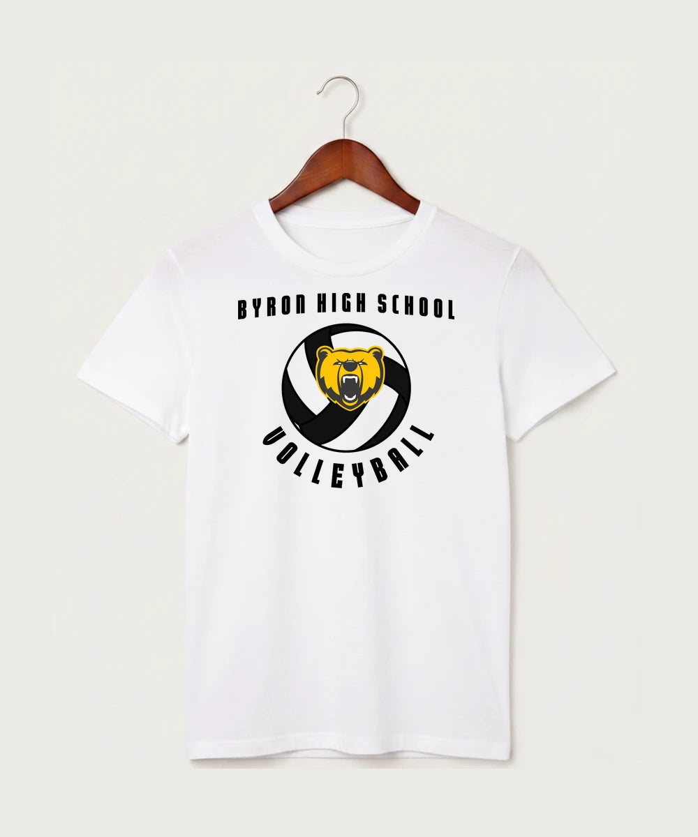 Byron High School Volleyball (Girls) - White T-Shirt - Full Front
