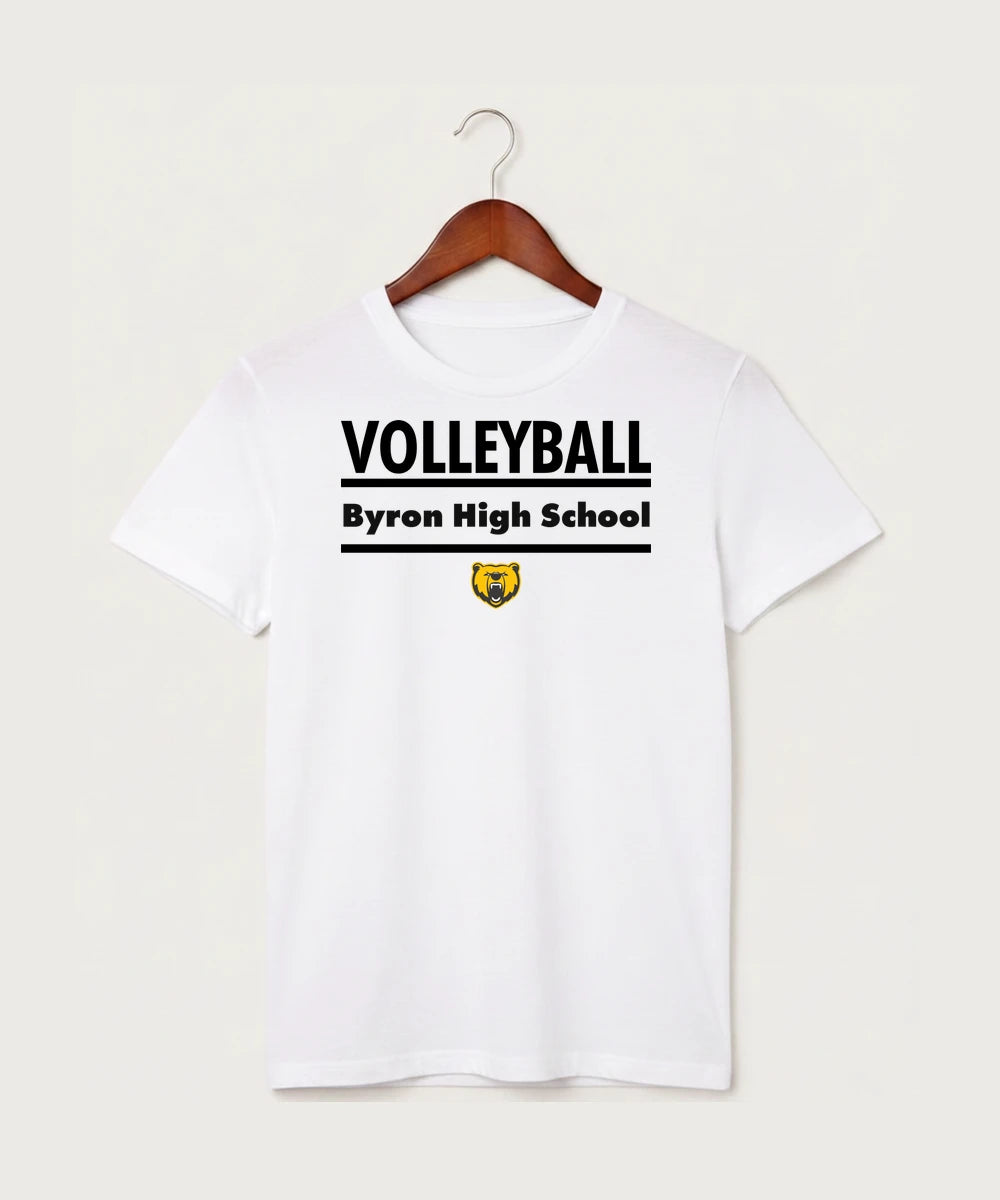 Byron High School Volleyball (Girls) - White T-Shirt - Full Front