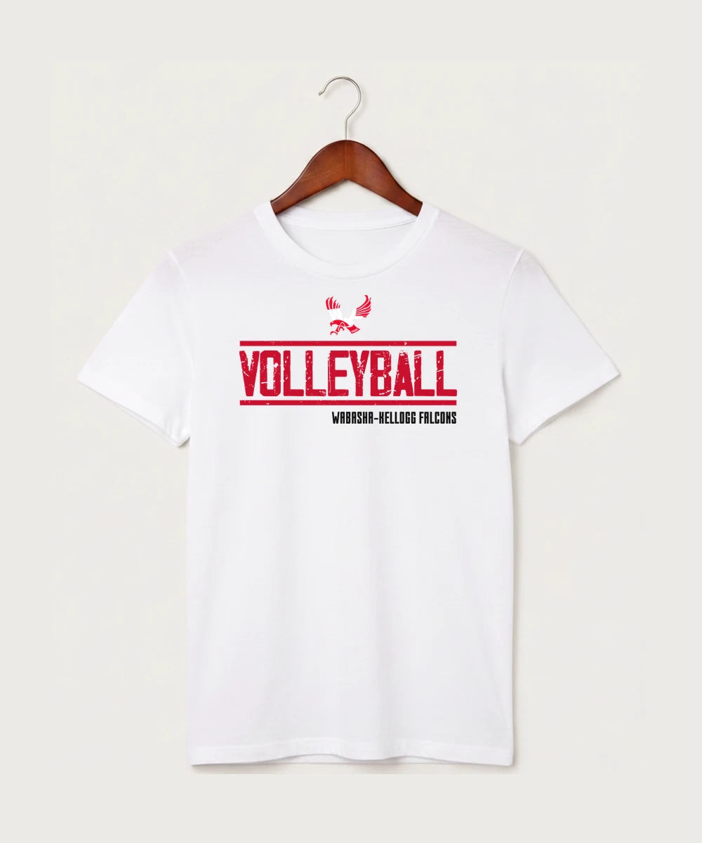 Wabasha Kellogg High School Volleyball (Girls) - White T-Shirt - Full Front