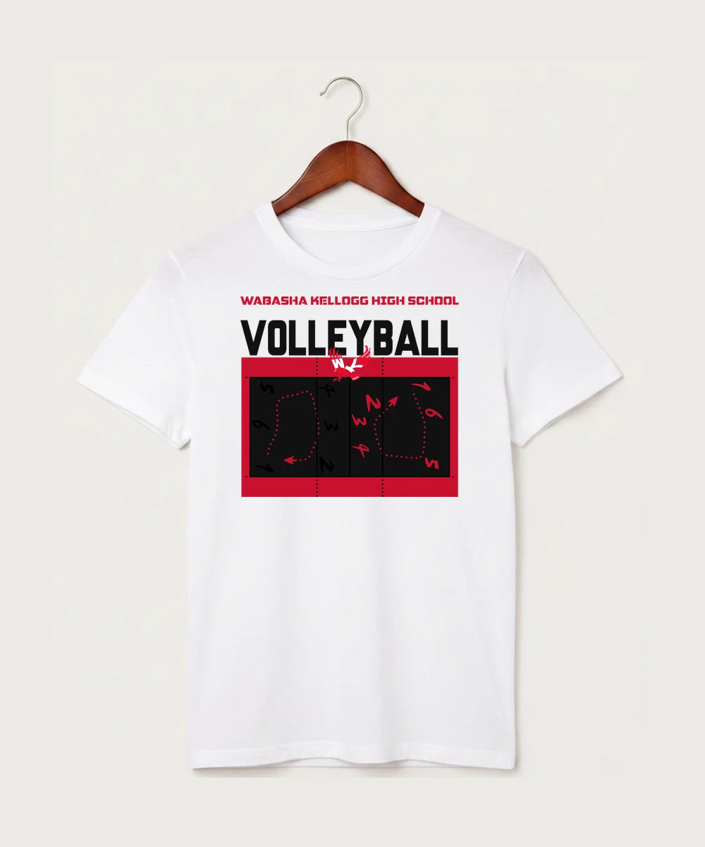 Wabasha Kellogg High School Volleyball (Girls) - White T-Shirt - Full Front