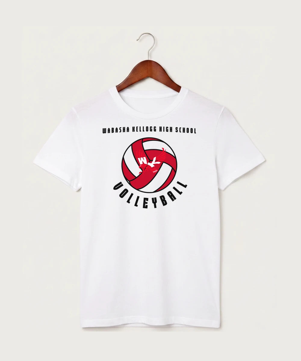 Wabasha Kellogg High School Volleyball (Girls) - White T-Shirt - Full Front