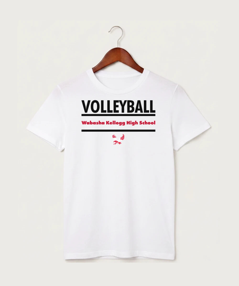 Wabasha Kellogg High School Volleyball (Girls) - White T-Shirt - Full Front