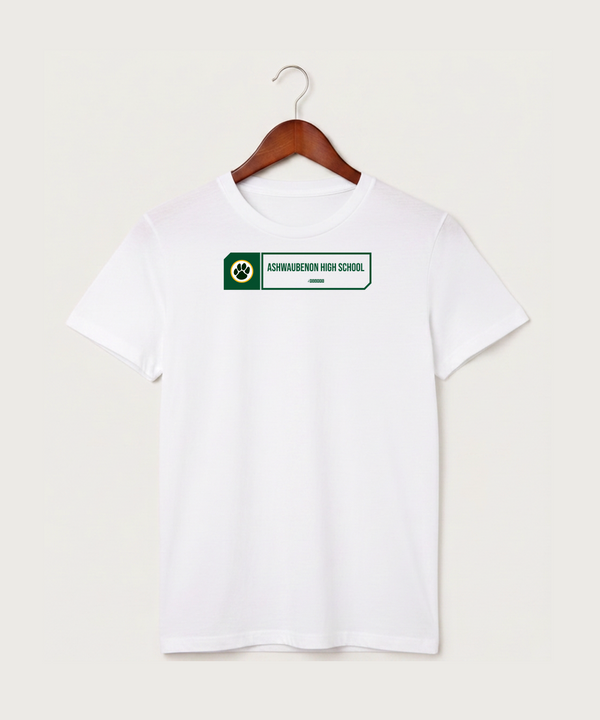 Ashwaubenon High School General (Sandbox) - White T-Shirt - Full Front