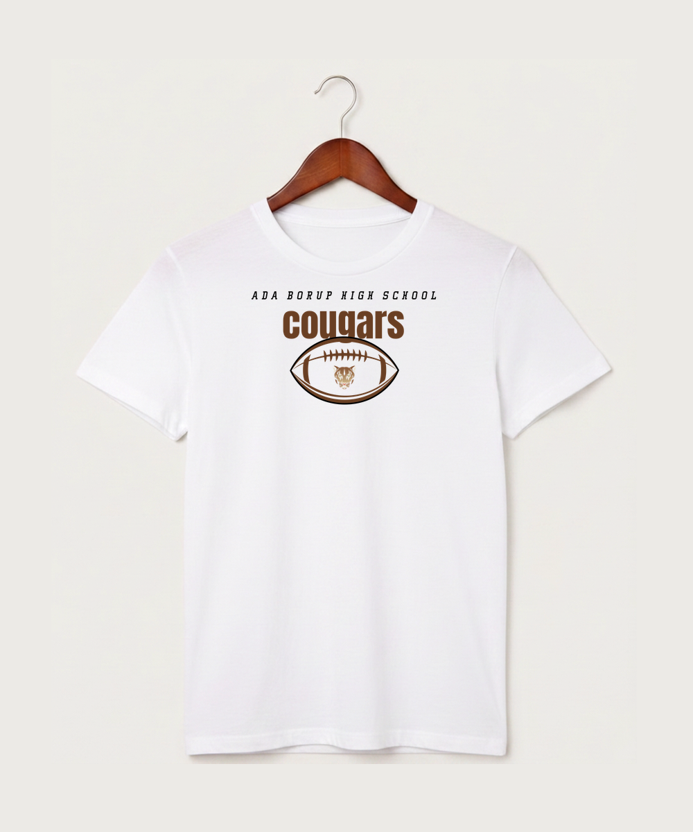 Ada Borup High School Football (Boys) - White T-Shirt - Full Front
