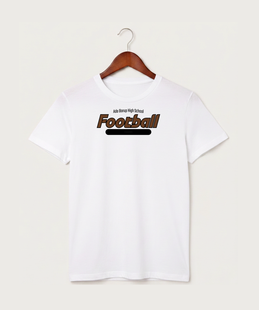 Ada Borup High School Football (Boys) - White T-Shirt - Full Front