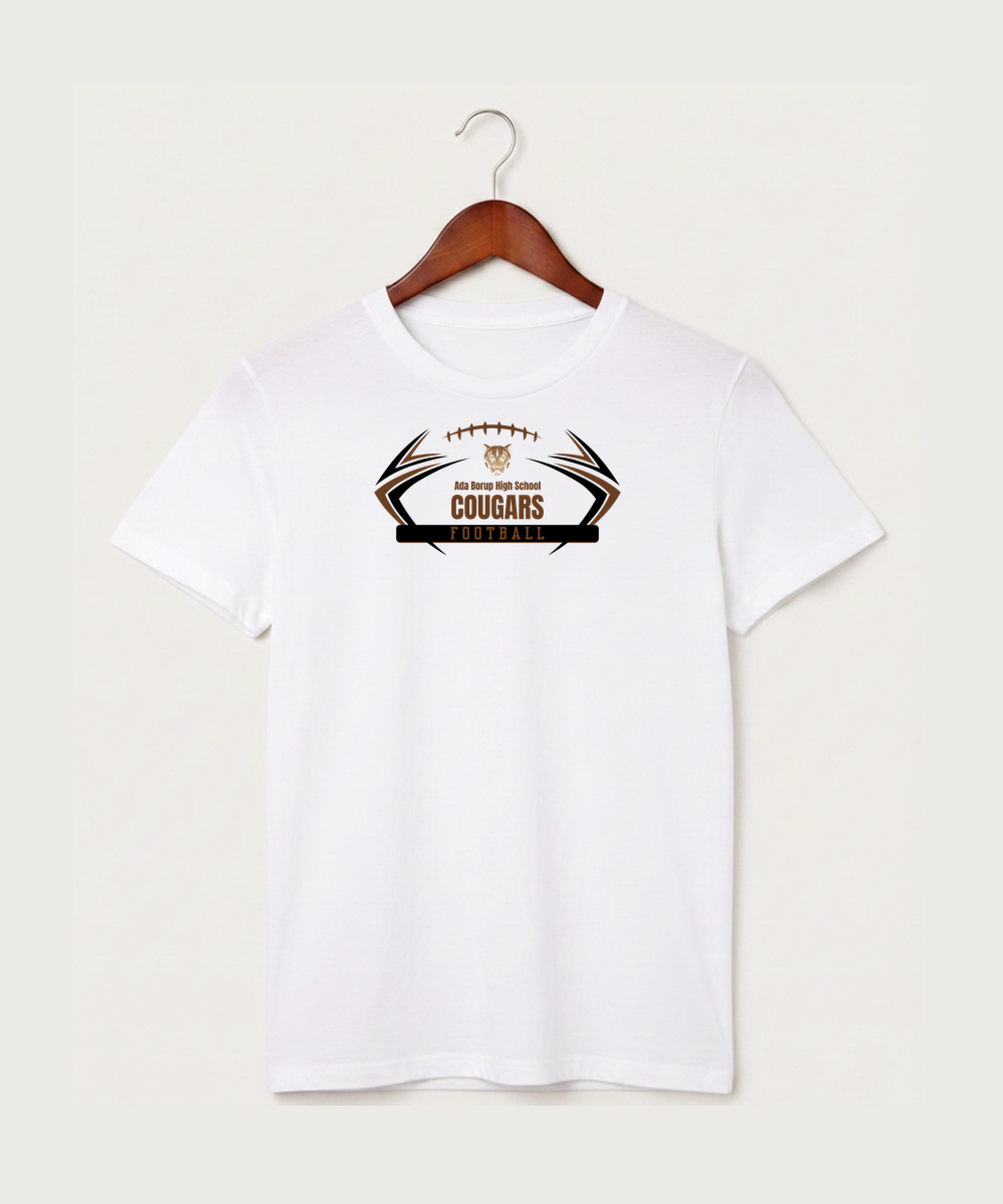 Ada Borup High School Football (Boys) - White T-Shirt - Full Front