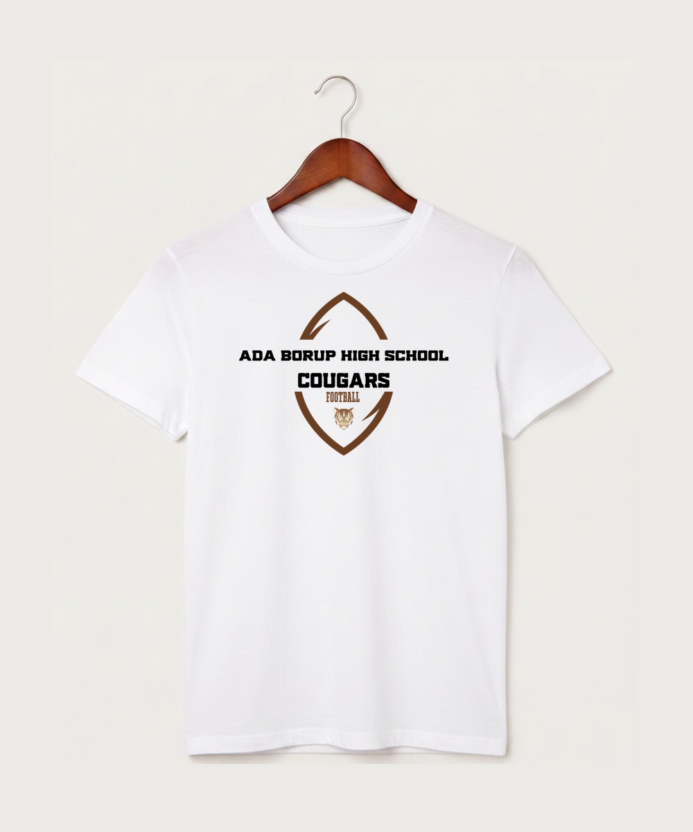 Ada Borup High School Football (Boys) - White T-Shirt - Full Front