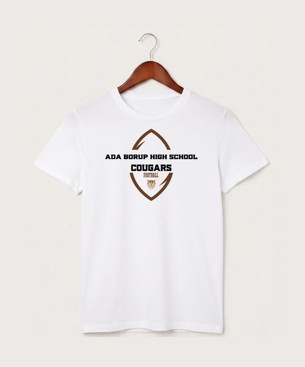 Ada Borup High School Football (Boys) - White T-Shirt - Full Front