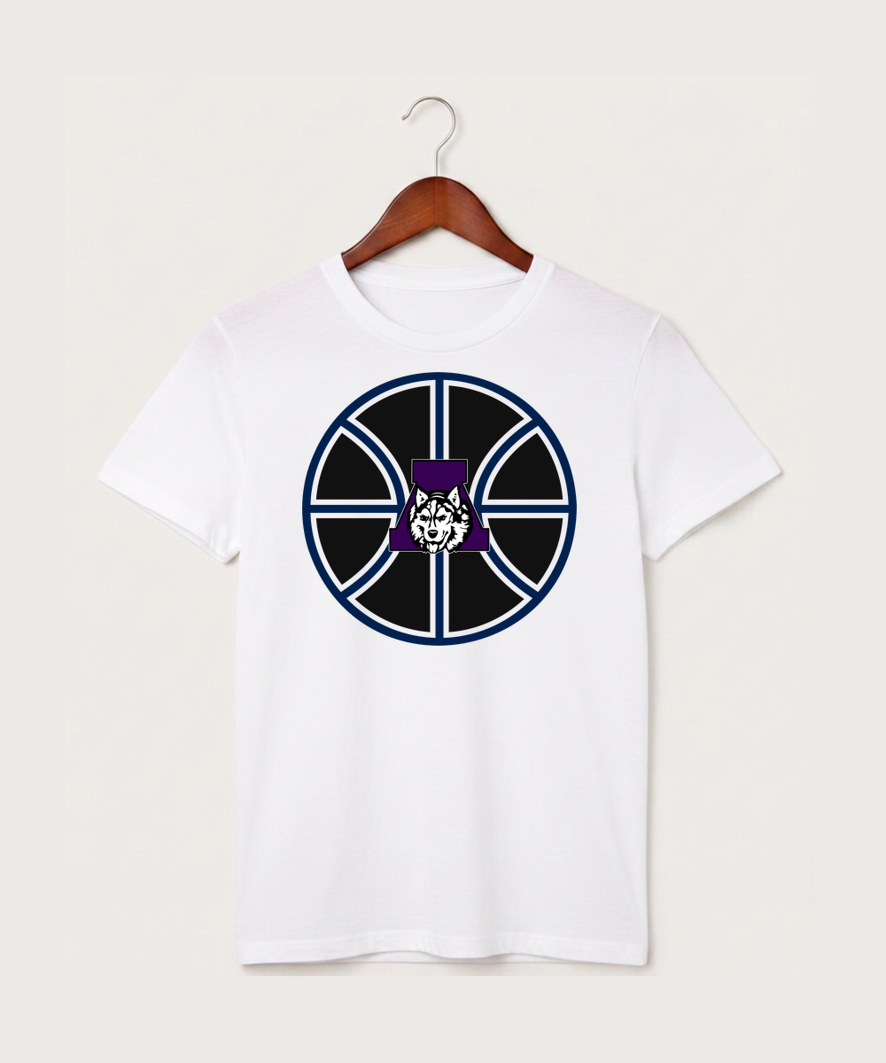 Albany High School Basketball (Boys) - White T-Shirt - Full Front