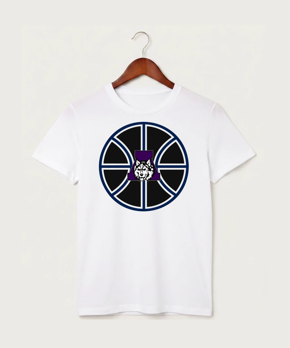 Albany High School Basketball (Boys) - White T-Shirt - Full Front