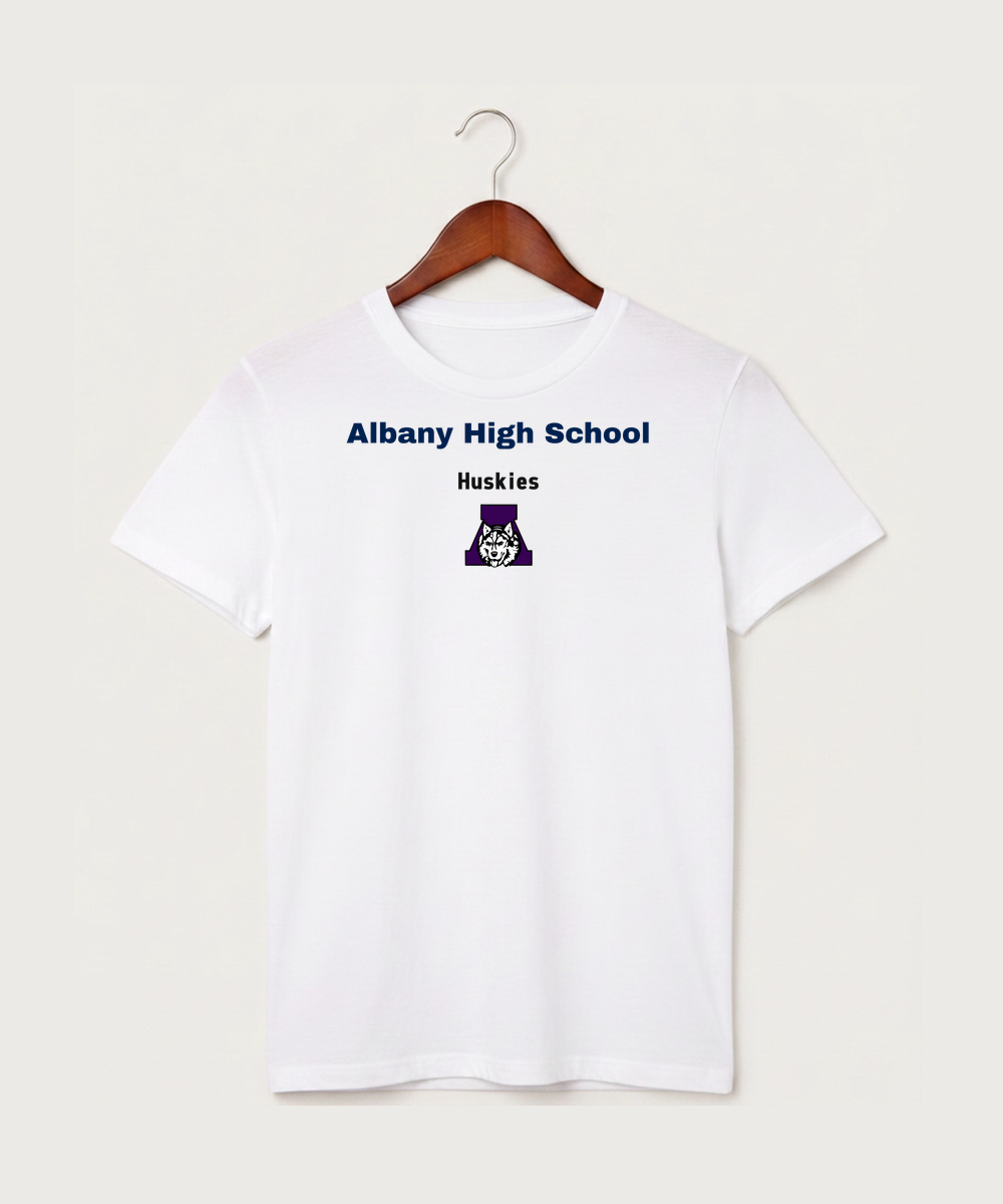 Albany High School Athletics - White T-Shirt - Full Front