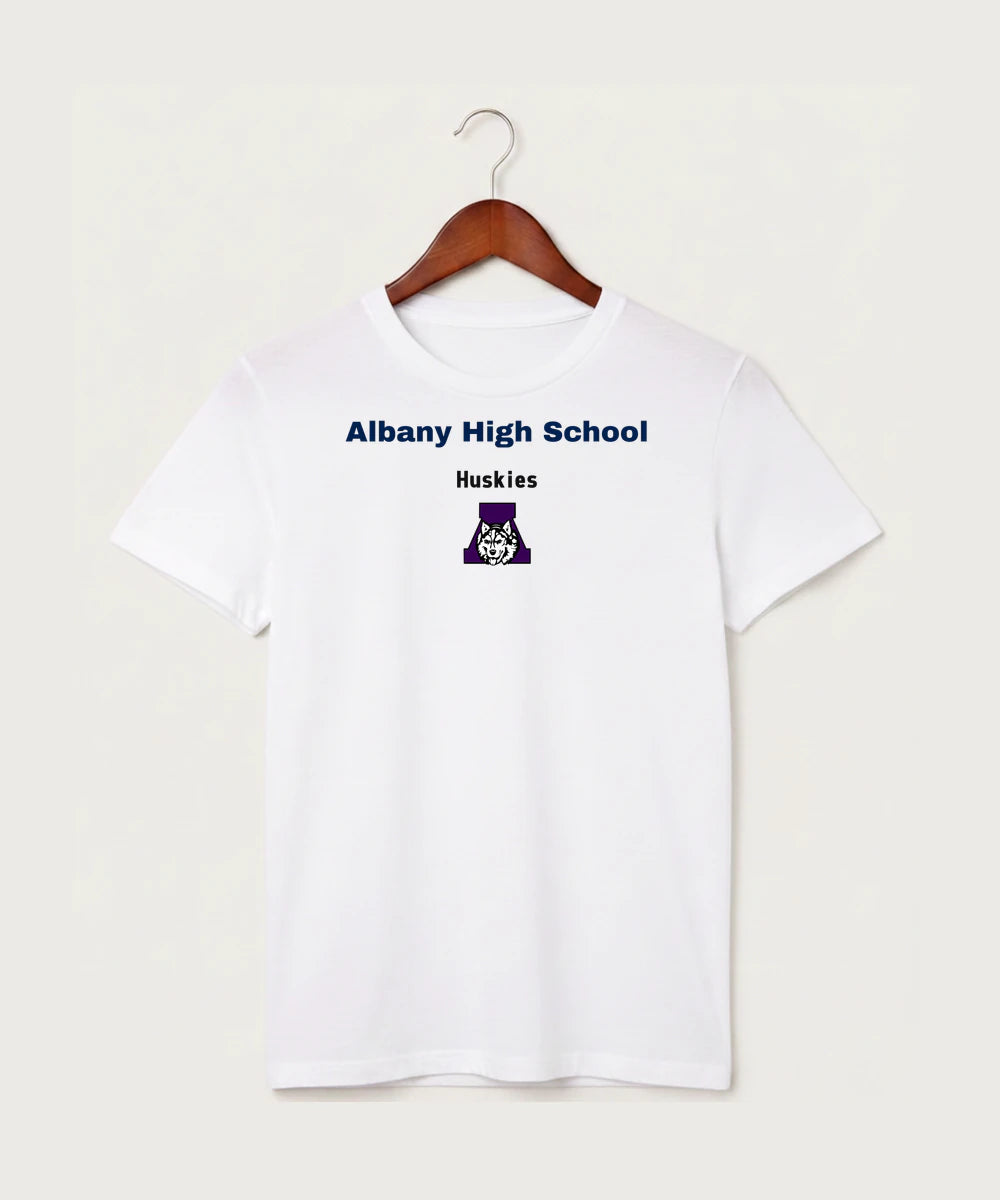 Albany High School Athletics - White T-Shirt - Full Front