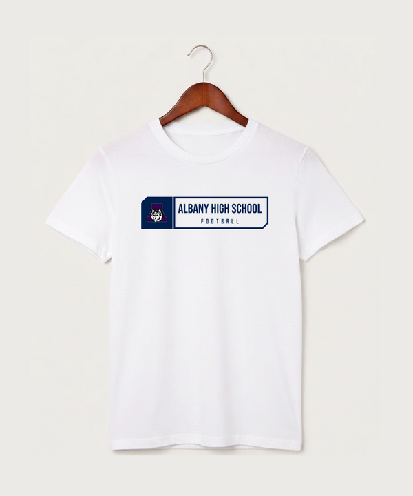 Albany High School Football (Boys) - White T-Shirt - Full Front