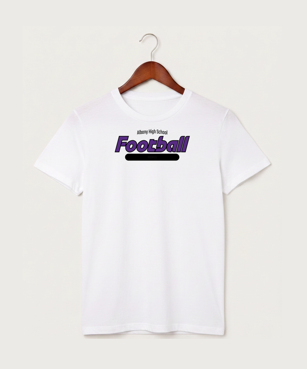 Albany High School Football (Boys) - White T-Shirt - Full Front