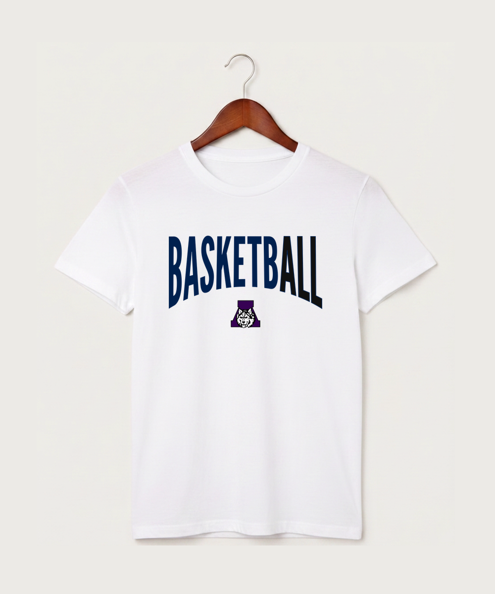 Albany High School Basketball (Boys) - White T-Shirt - Full Front
