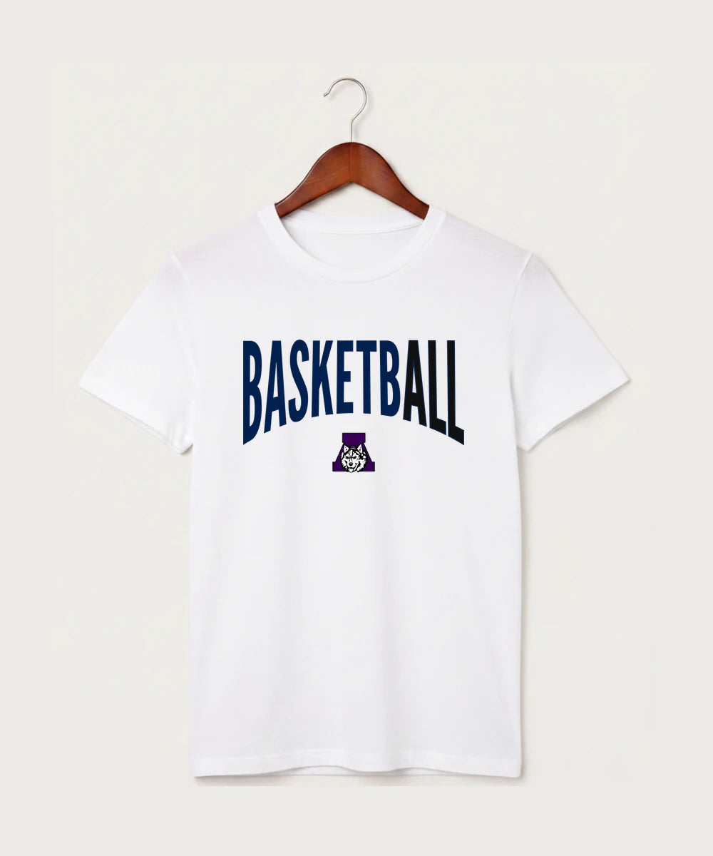 Albany High School Basketball (Boys) - White T-Shirt - Full Front
