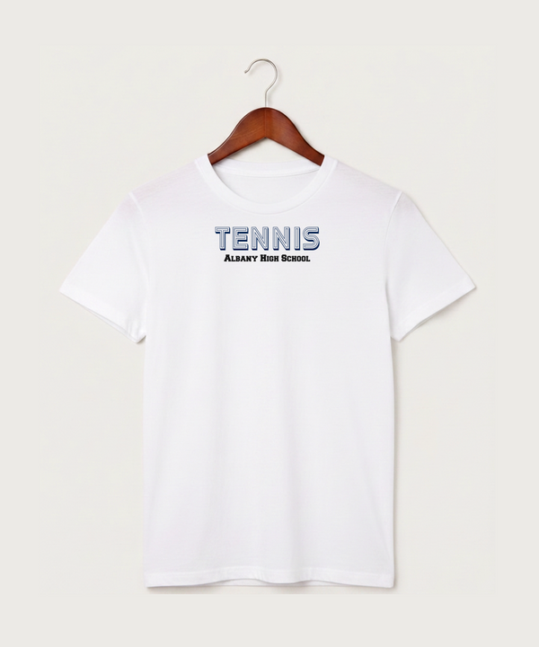 Albany High School Tennis (Boys) - White T-Shirt - Full Front