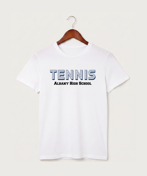 Albany High School Tennis (Boys) - White T-Shirt - Full Front