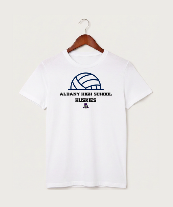 Albany High School Volleyball (Girls) - White T-Shirt - Full Front