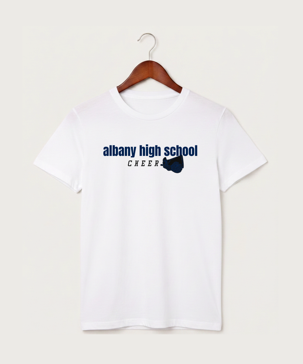 Albany High School Cheerleading - White T-Shirt - Full Front