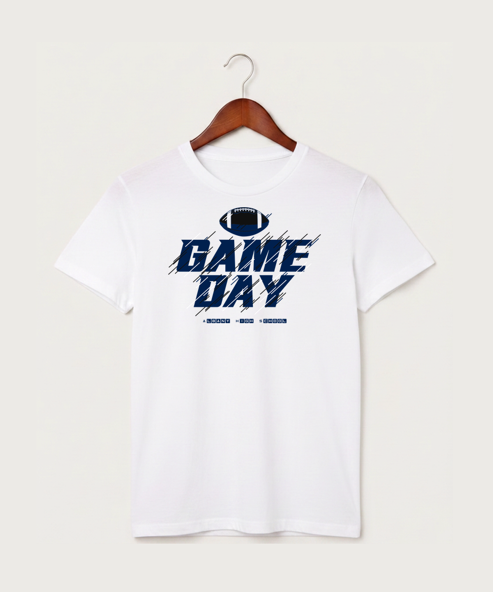 Albany High School Football (Boys) - White T-Shirt - Full Front
