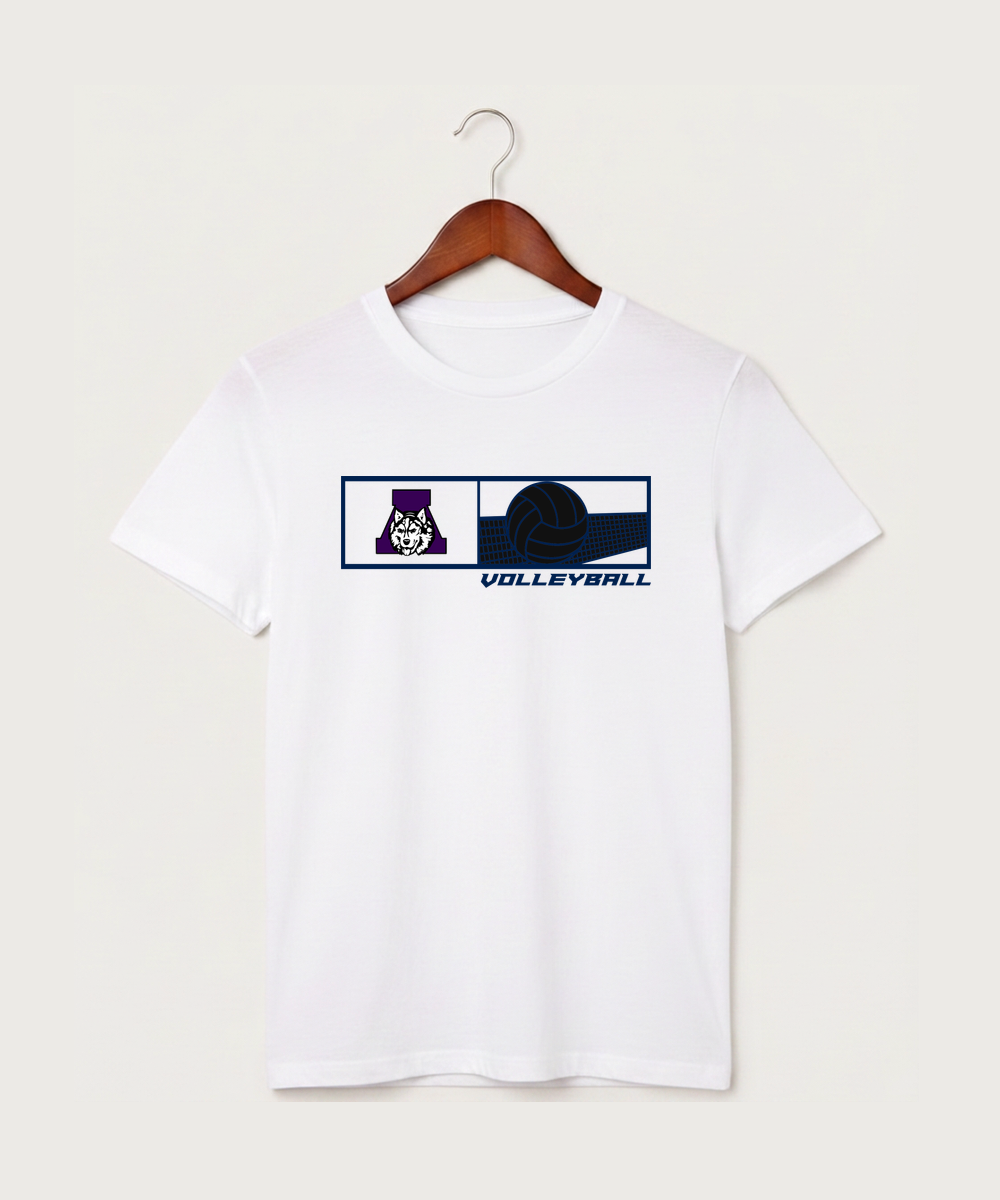 Albany High School Volleyball (Girls) - White T-Shirt - Full Front