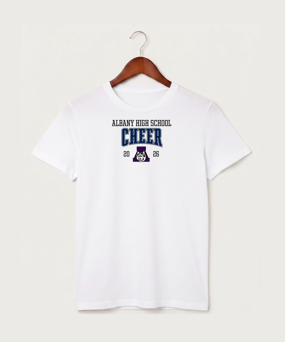Albany High School Cheerleading - White T-Shirt - Full Front